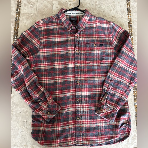 O’Neill Mens.‎ Flannel Long Sleeve Button Down Shirt Size L - Picture 1 of 8
